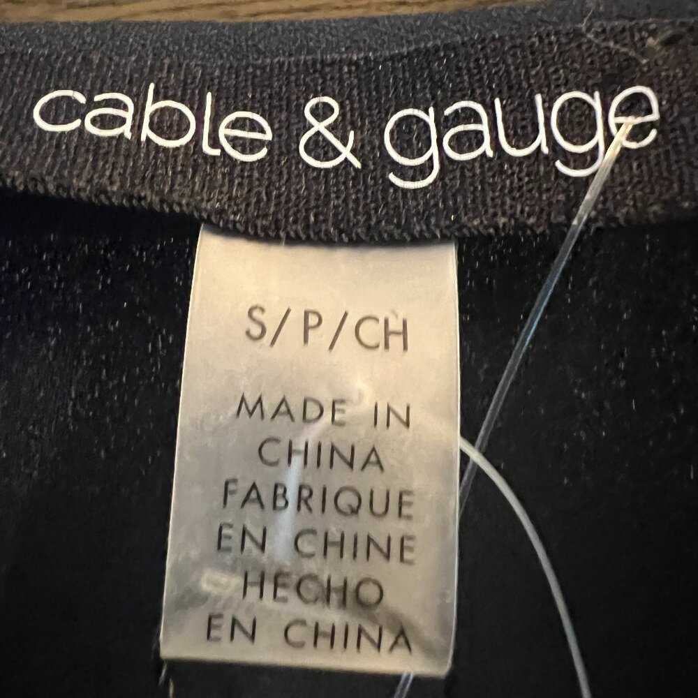 Navy Cable & Gauge Sleeveless Camisole